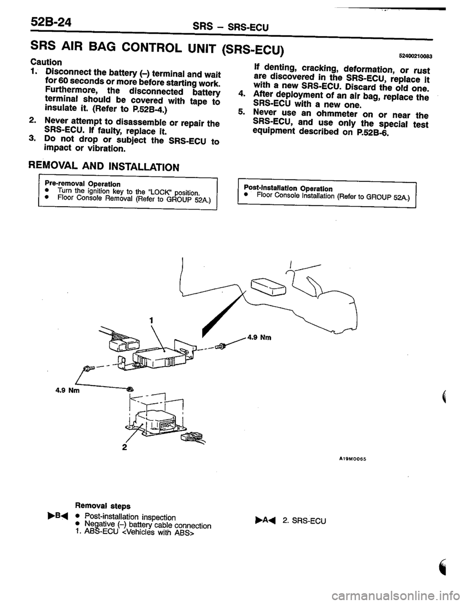 MITSUBISHI LANCER 1996  Workshop  Service Repair Manual 