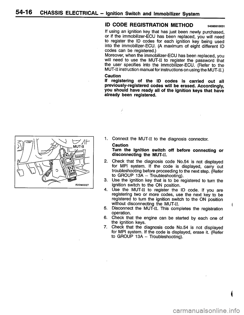 MITSUBISHI LANCER 1996  Workshop  Service Repair Manual 