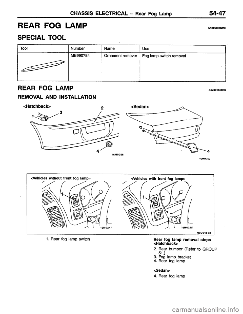 MITSUBISHI LANCER 1996  Workshop  Service Repair Manual 