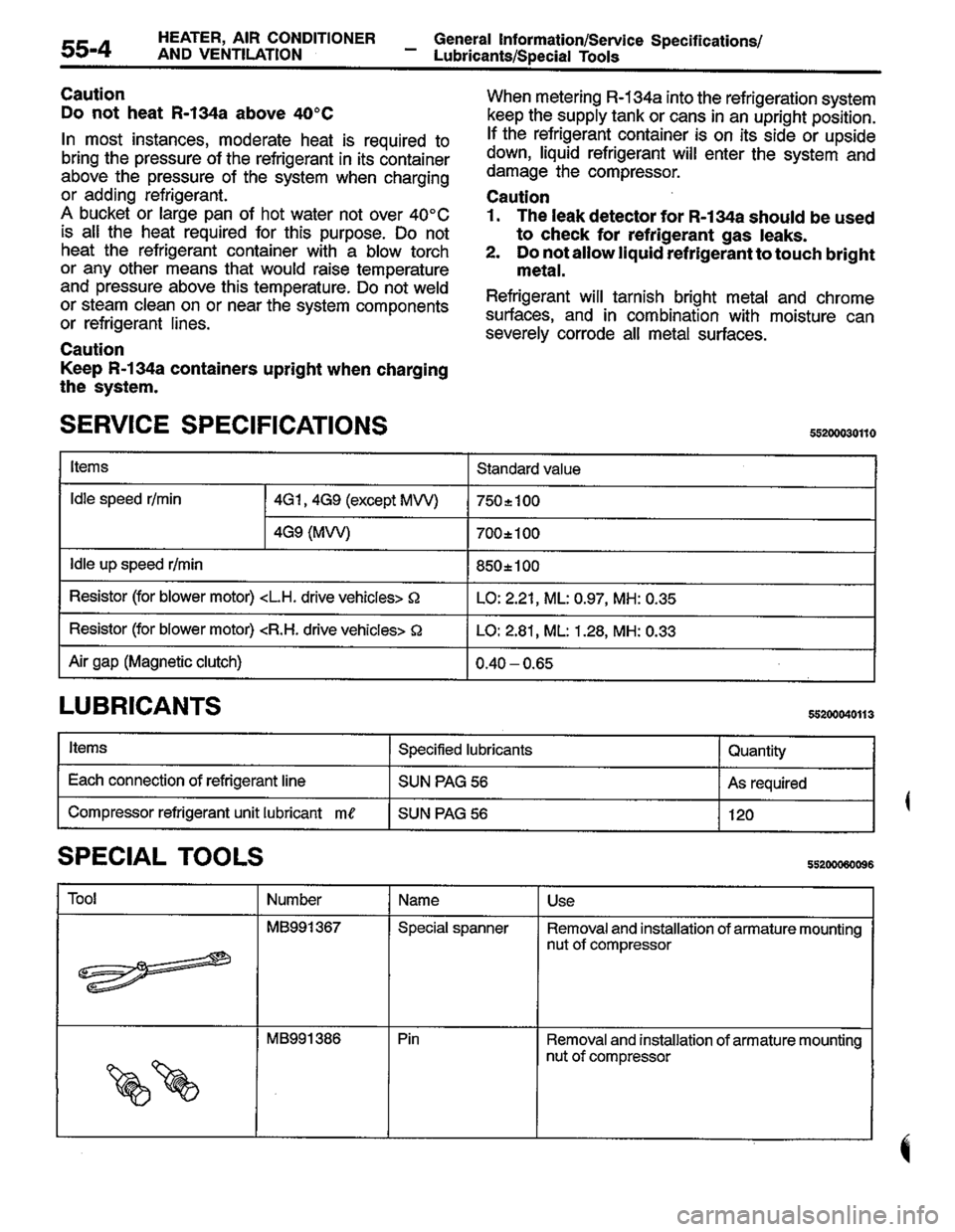 MITSUBISHI LANCER 1996  Workshop  Service Repair Manual 