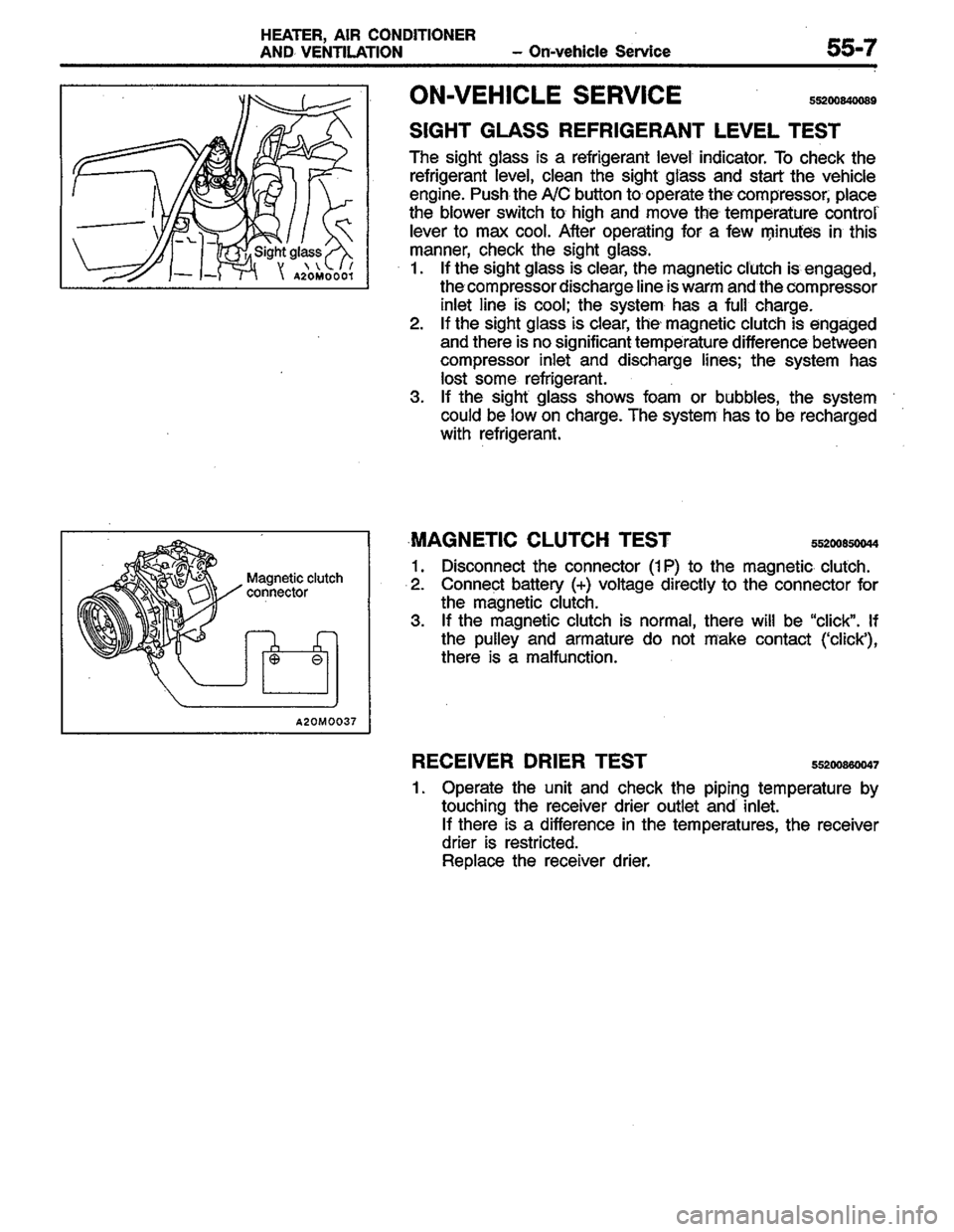 MITSUBISHI LANCER 1996  Workshop  Service Repair Manual 
