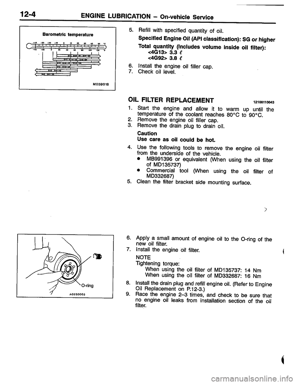 MITSUBISHI LANCER 1996  Workshop  Service Repair Manual 