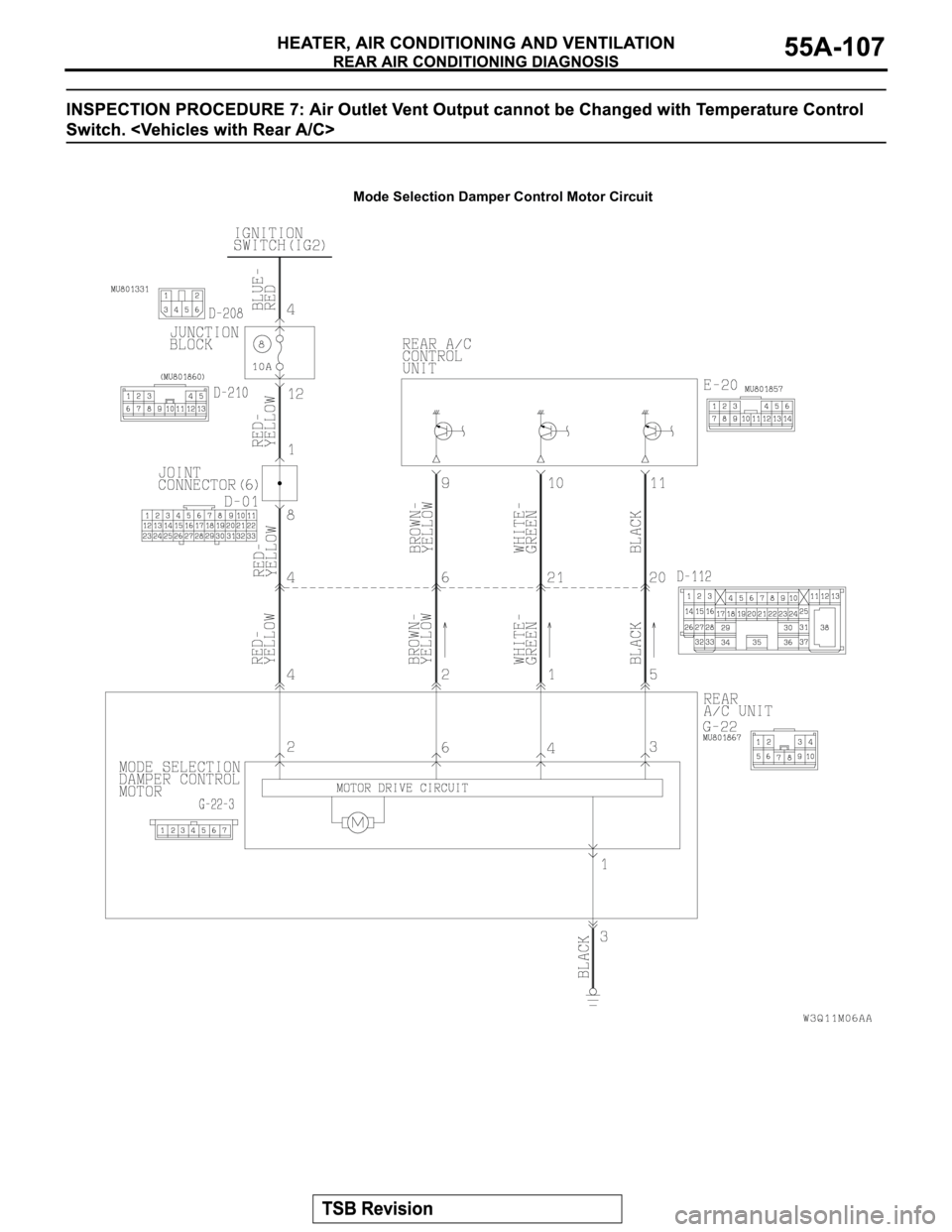 MITSUBISHI MONTERO 2003  Service Repair Manual Mode Selection Damper Control Motor Circuit 
