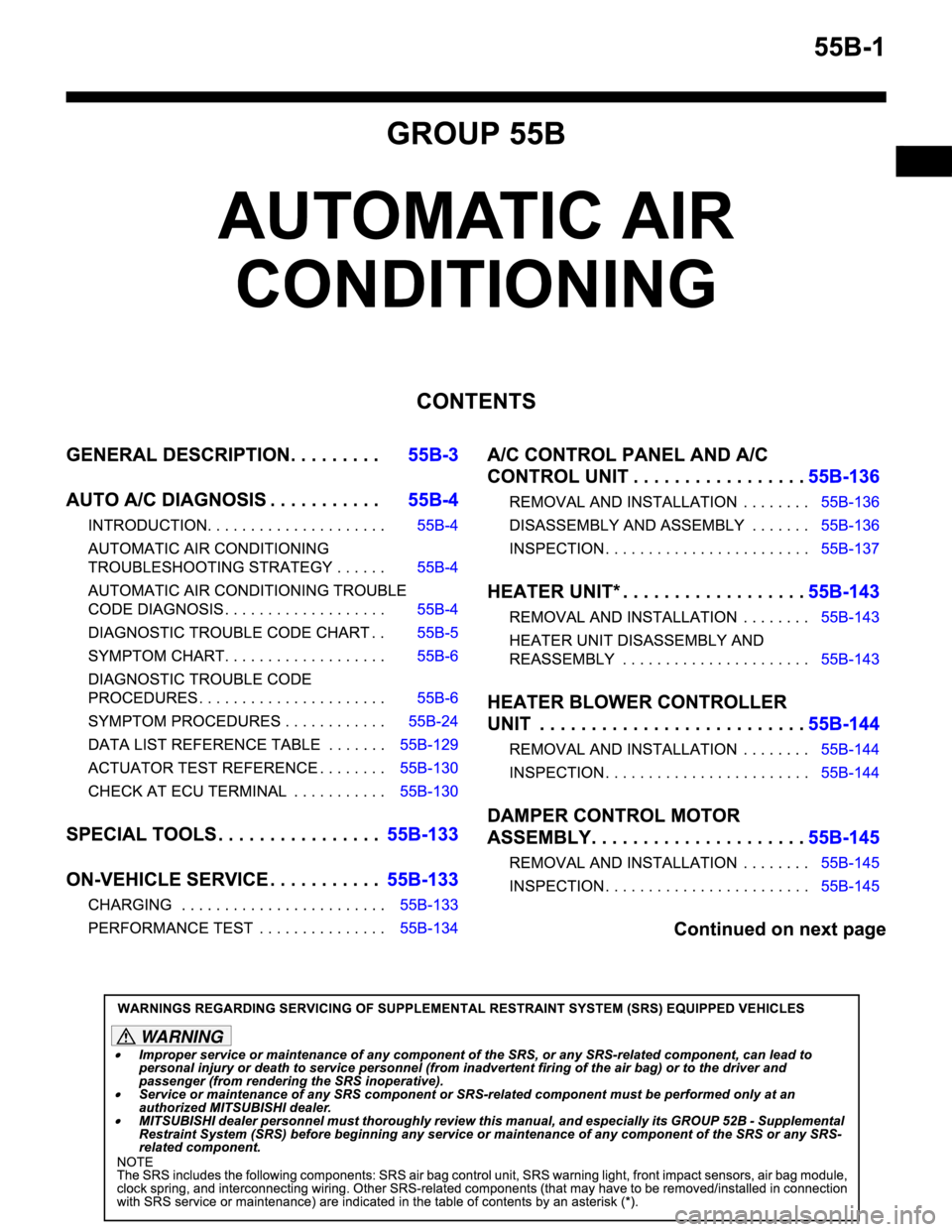 MITSUBISHI MONTERO 2003  Service Repair Manual WA R N I N G 