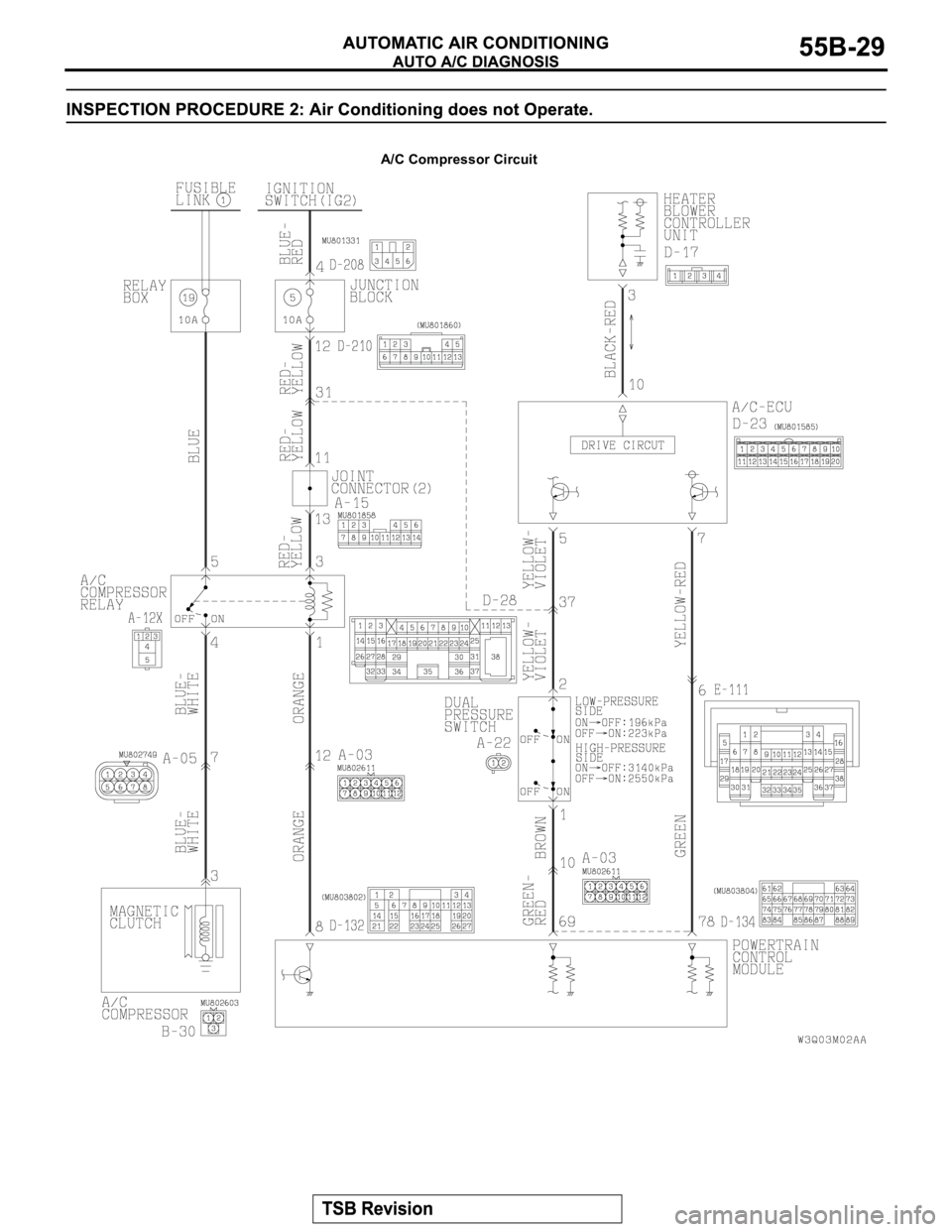MITSUBISHI MONTERO 2003  Service Repair Manual A/C Compressor Circuit 