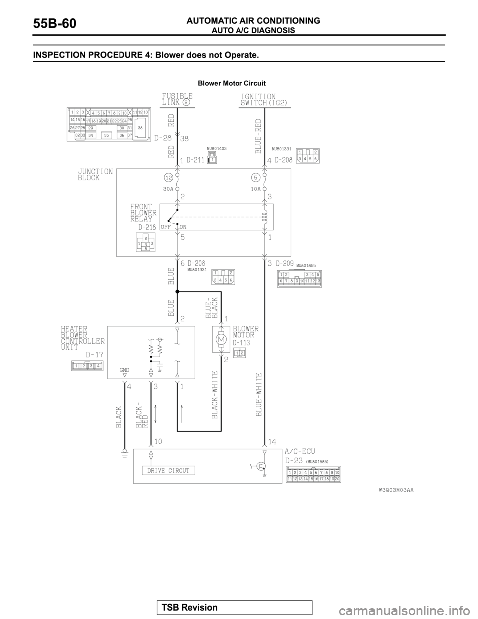 MITSUBISHI MONTERO 2003  Service Repair Manual Blower Motor Circuit 