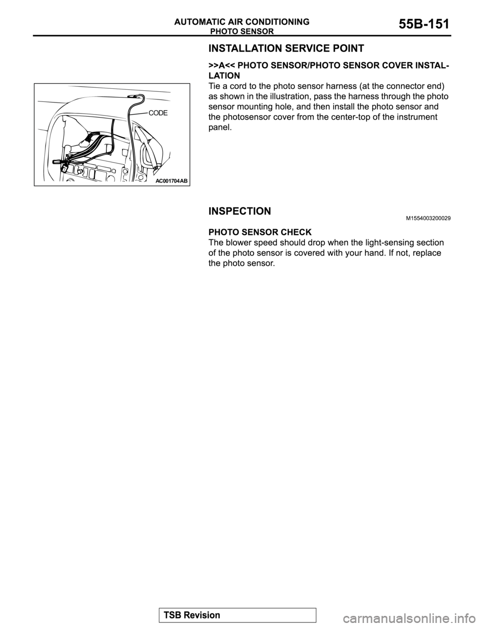 MITSUBISHI MONTERO 2003  Service Repair Manual AC001704AB
CODE 