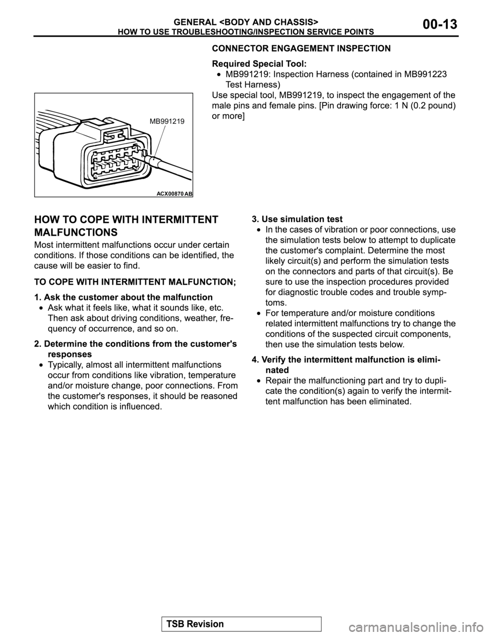 MITSUBISHI MONTERO 2003  Service Repair Manual ACX00870
AB
MB991219 
