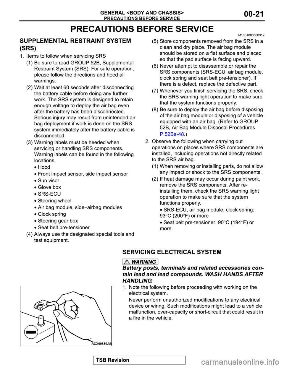MITSUBISHI MONTERO 2003  Service Repair Manual WARNING
ACX00880
AB 