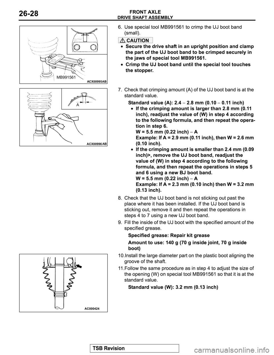 MITSUBISHI MONTERO 2003  Service Repair Manual CAUTION
ACX00995ABMB991561
ACX00996AB
A
AC000424 