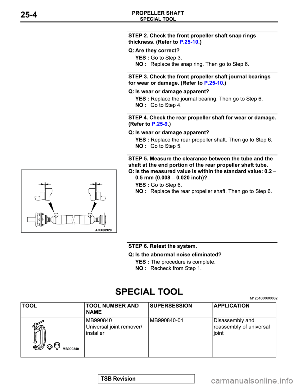 MITSUBISHI MONTERO 2003  Service Repair Manual ACX00920
MB990840 