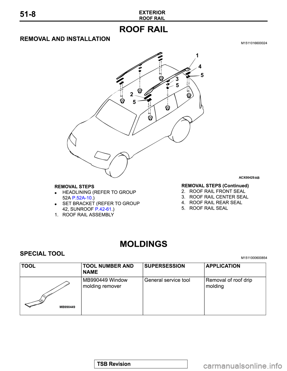 MITSUBISHI MONTERO 2003  Service Repair Manual ACX00429
1
234
555
AB
MB990449 