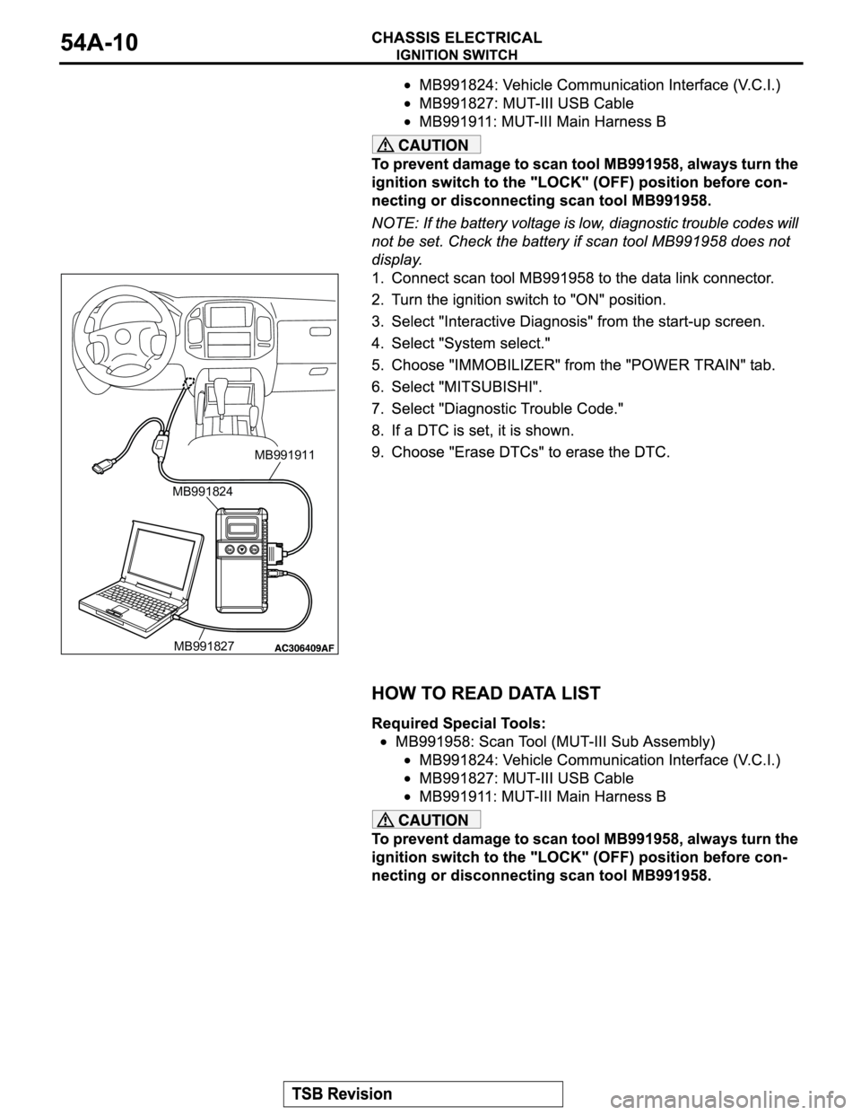MITSUBISHI MONTERO 2004  Service Repair Manual MB991911
MB991824
MB991827 