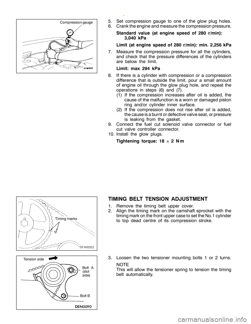 MITSUBISHI MONTERO 2000  Service Repair Manual T
im in g mark s T
e nsio n sid e
Bolt B B
olt A
( s lo t
s id e)
w
ww.W ork sh opM an uals .c o .u k
P urc h ased  f r o m  w ww.W ork sh opM an uals .c o .u k    