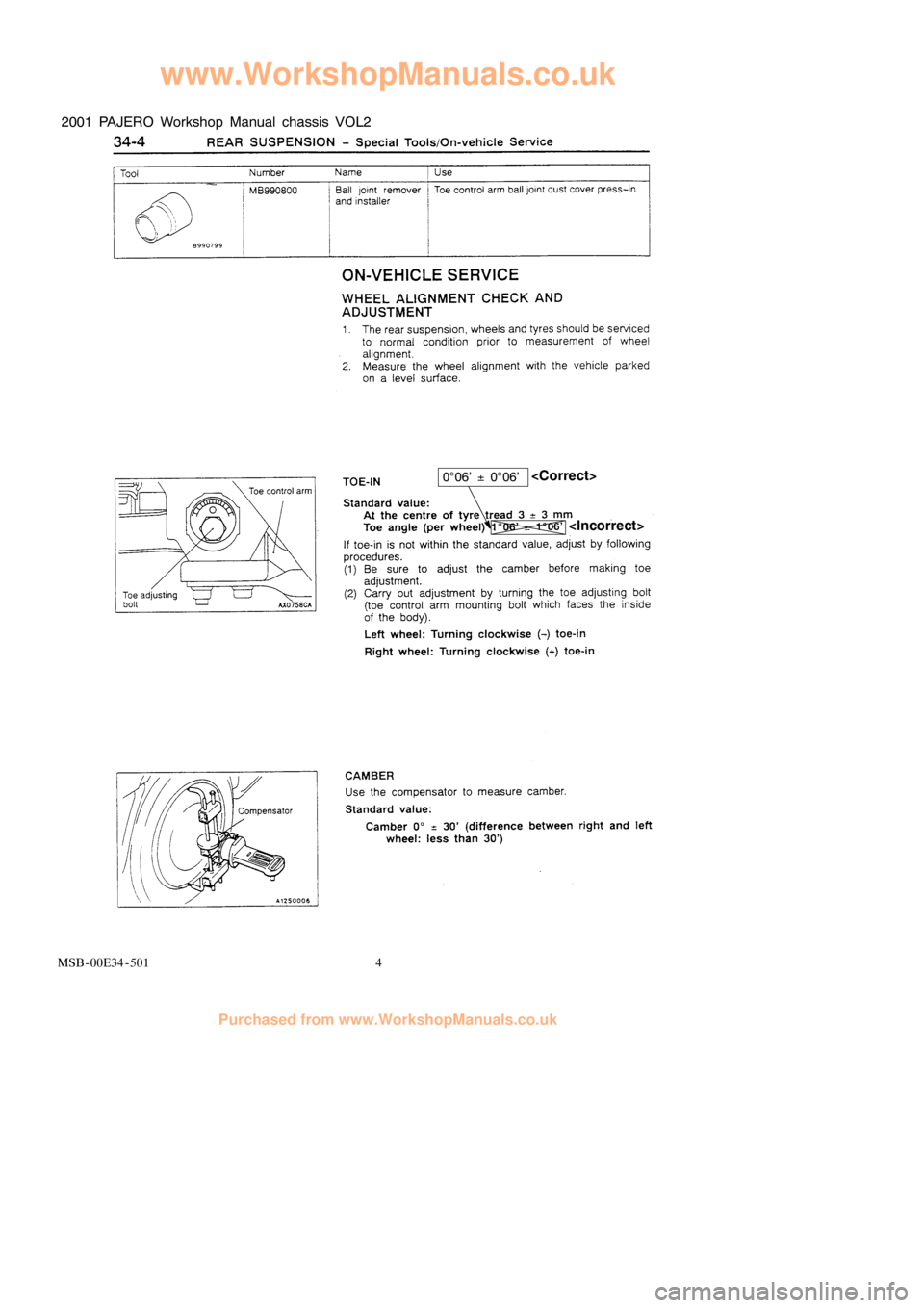 MITSUBISHI MONTERO 2000  Service Repair Manual 