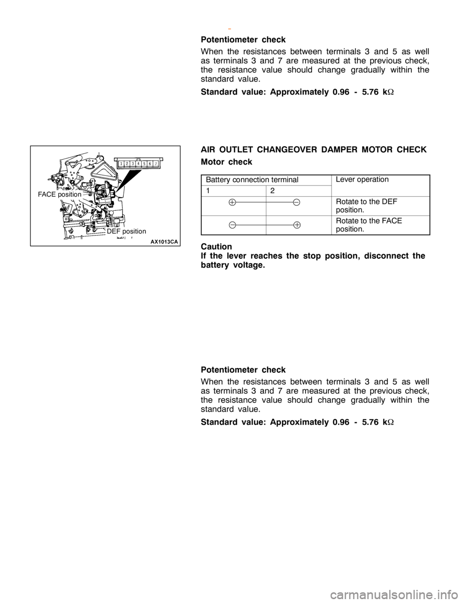 MITSUBISHI MONTERO 2000  Service Repair Manual L
eve r opera tio n 1 2
R
ota te to th e DEF
p osit io n. R
ota te to th e FA C E
p osit io n. F
A C E posit io n w
ww.W ork sh opM an uals .c o .u k
P urc h ased  f r o m  w ww.W ork sh opM an uals .