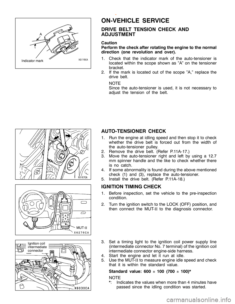 MITSUBISHI MONTERO 2000 Service Repair Manual O
N-V EH IC LE SER VIC E
D RIV E BELT TE N SIO N CHEC K AND
A DJU STM EN T
C au tio n
P erfo rm th e ch eck afte r ro ta tin g th e en gin e to th e norm al
d ir e ctio n (o ne re vo lu tio n an d ove MITSUBISHI MONTERO 2000 Service Repair Manual O
N-V EH IC LE SER VIC E
D RIV E BELT TE N SIO N CHEC K AND
A DJU STM EN T
C au tio n
P erfo rm th e ch eck afte r ro ta tin g th e en gin e to th e norm al
d ir e ctio n (o ne re vo lu tio n an d ove