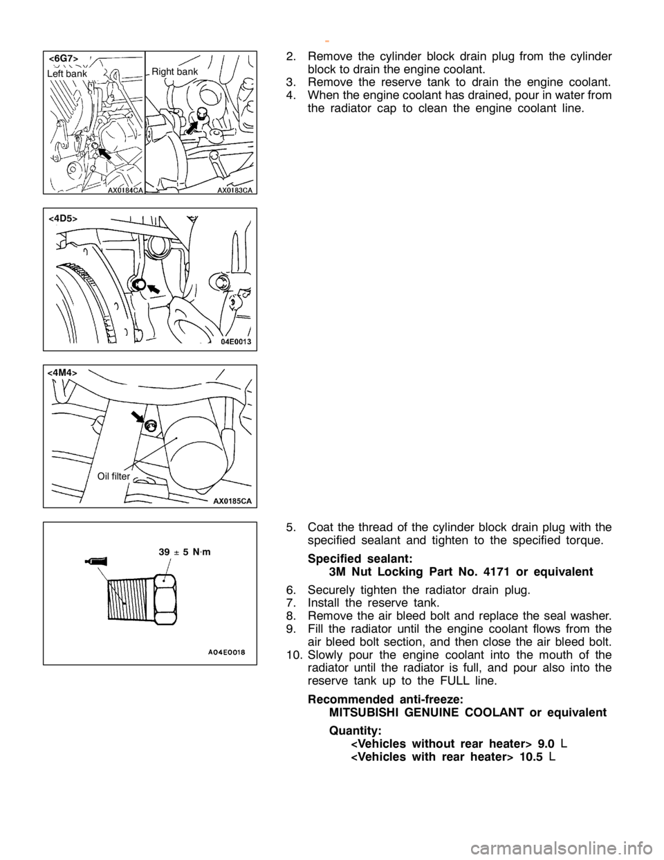 MITSUBISHI MONTERO 2000  Service Repair Manual R
ig ht b ank <
4M 4>     
