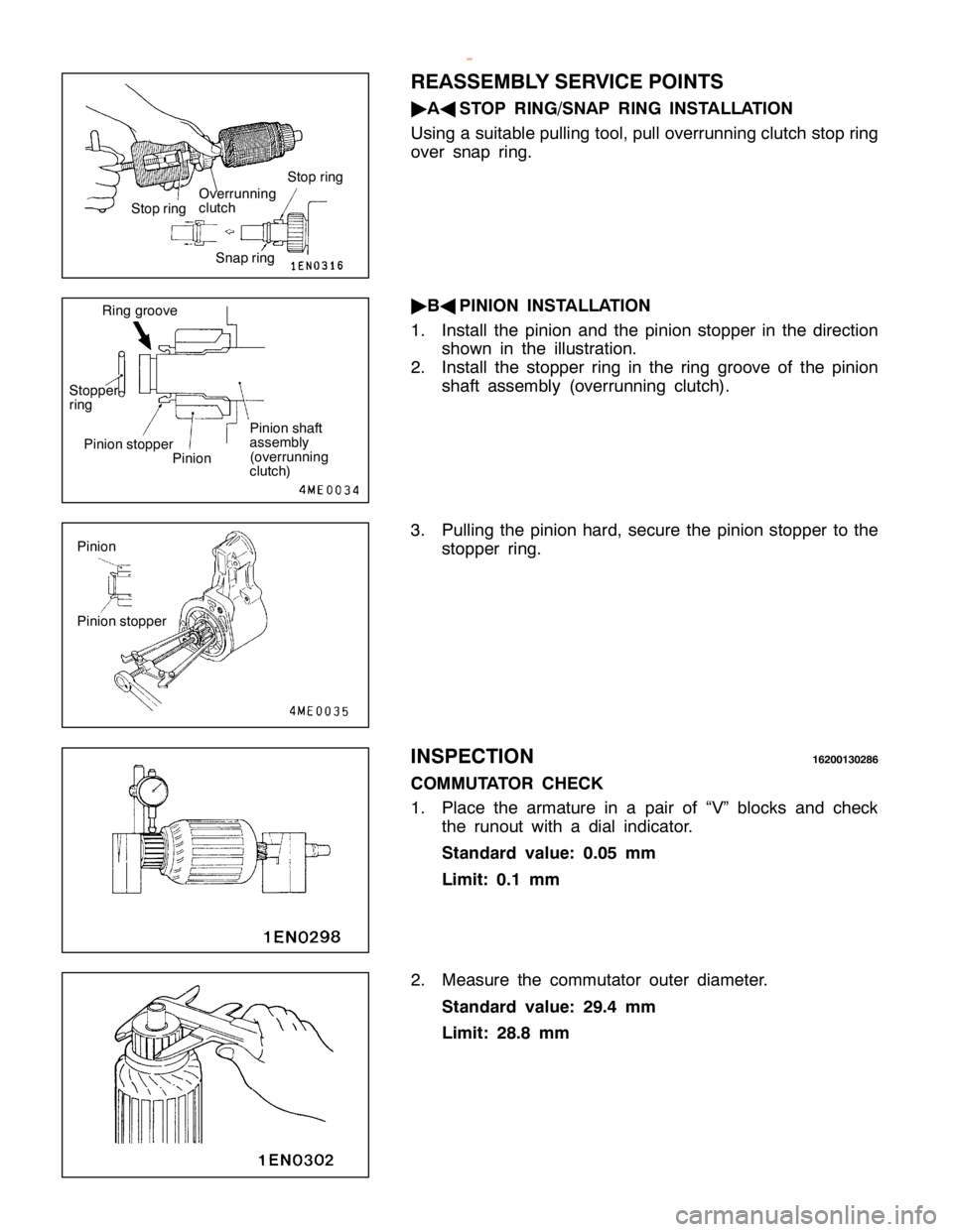 MITSUBISHI MONTERO 2000  Service Repair Manual S
to p rin g
Snap rin g R
in g gro ove
S to pper
r in g P
in io n sto pper P
in io n P
in io n sh aft
a sse m bly
( o ve rru nnin g
c lu tc h ) P
in io n sto pper P
in io n     