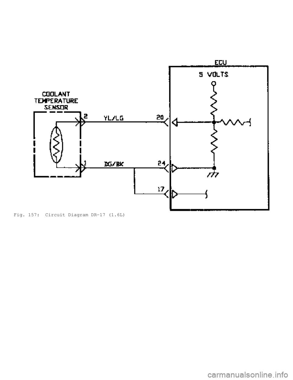 MITSUBISHI MONTERO 1991  Service Manual Fig. 157:  Circuit Diagram DR-17 (1.6L)                        