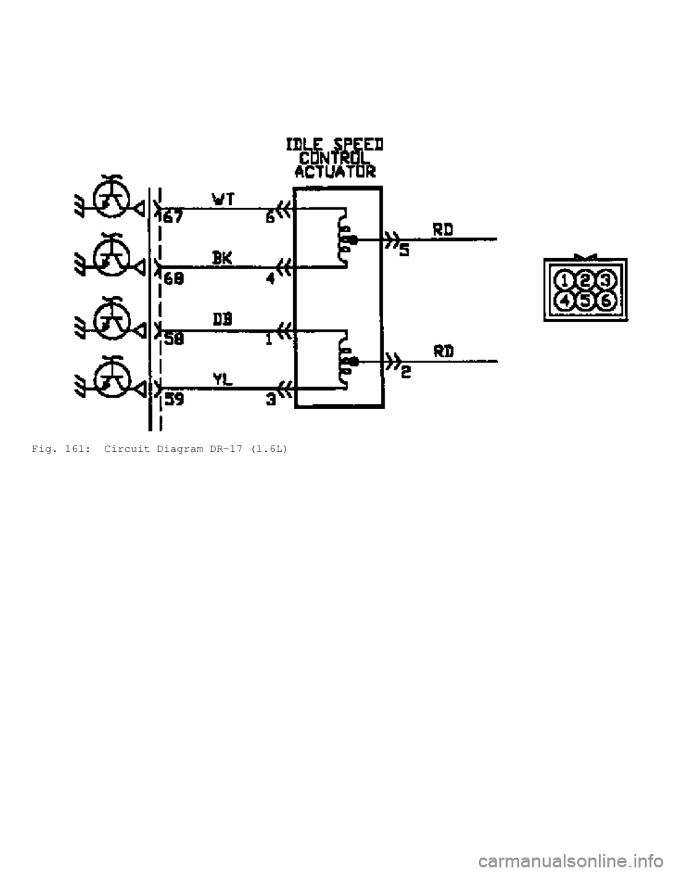 MITSUBISHI MONTERO 1991  Service Manual Fig. 161:  Circuit Diagram DR-17 (1.6L)                     