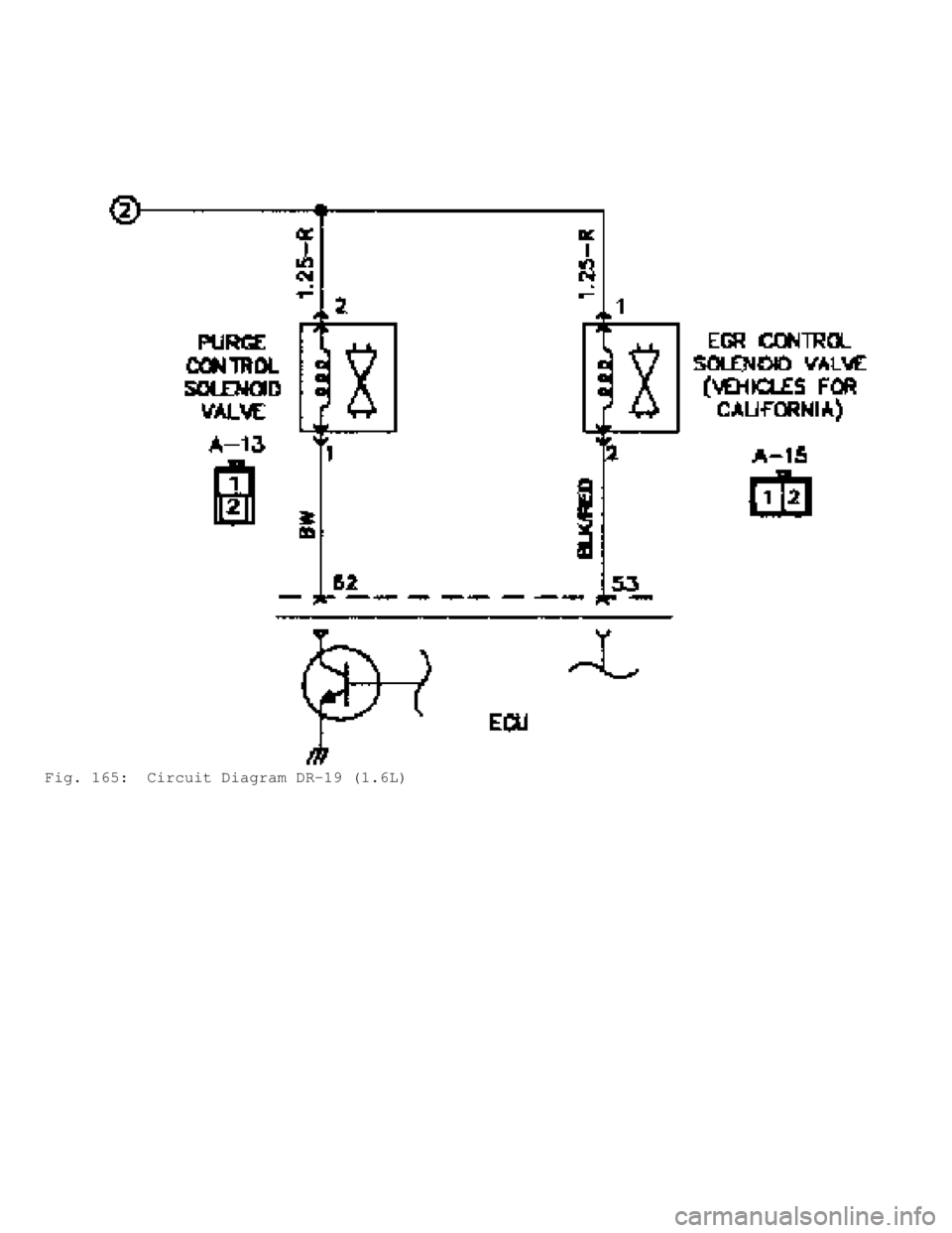 MITSUBISHI MONTERO 1991  Service Manual Fig. 165:  Circuit Diagram DR-19 (1.6L)                            
