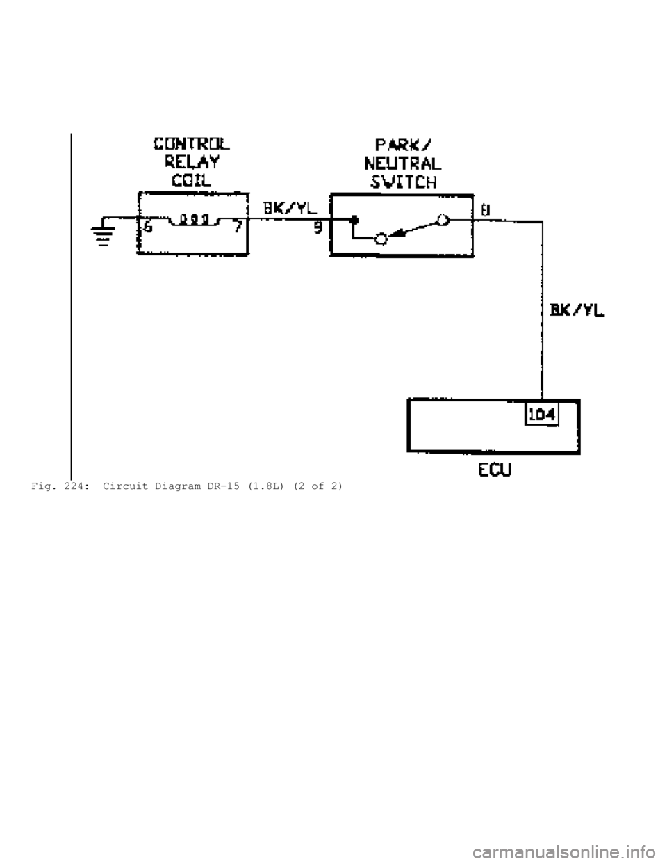 MITSUBISHI MONTERO 1991  Service Manual Fig. 224:  Circuit Diagram DR-15 (1.8L) (2 of 2)                        