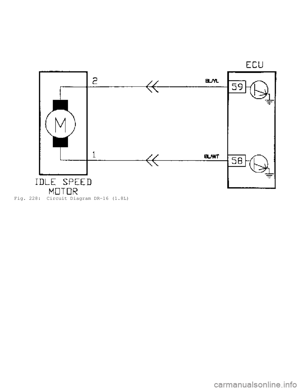 MITSUBISHI MONTERO 1991  Service Manual Fig. 228:  Circuit Diagram DR-16 (1.8L)                     