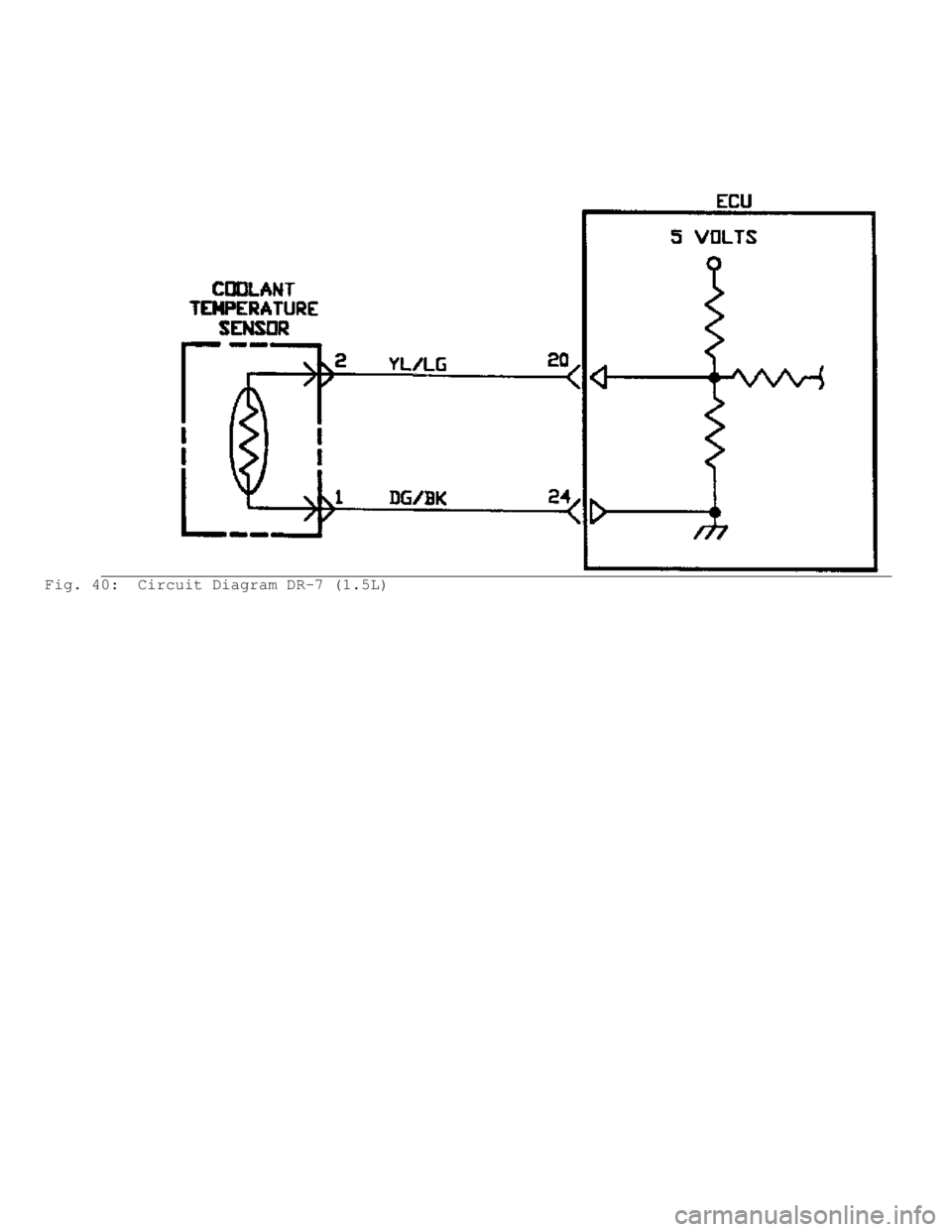 MITSUBISHI MONTERO 1991  Service Manual Fig. 40:  Circuit Diagram DR-7 (1.5L)                   