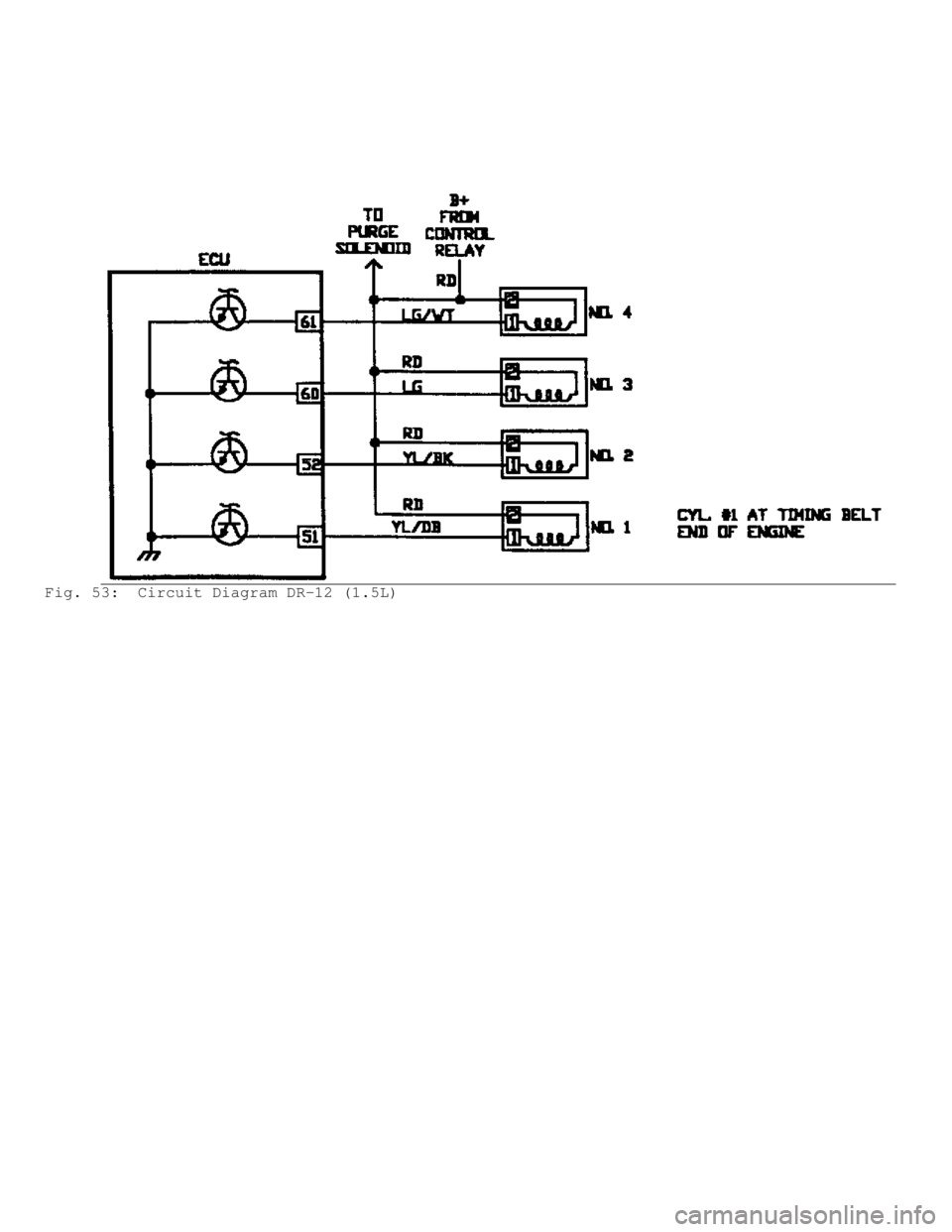 MITSUBISHI MONTERO 1991  Service Manual Fig. 53:  Circuit Diagram DR-12 (1.5L)                   