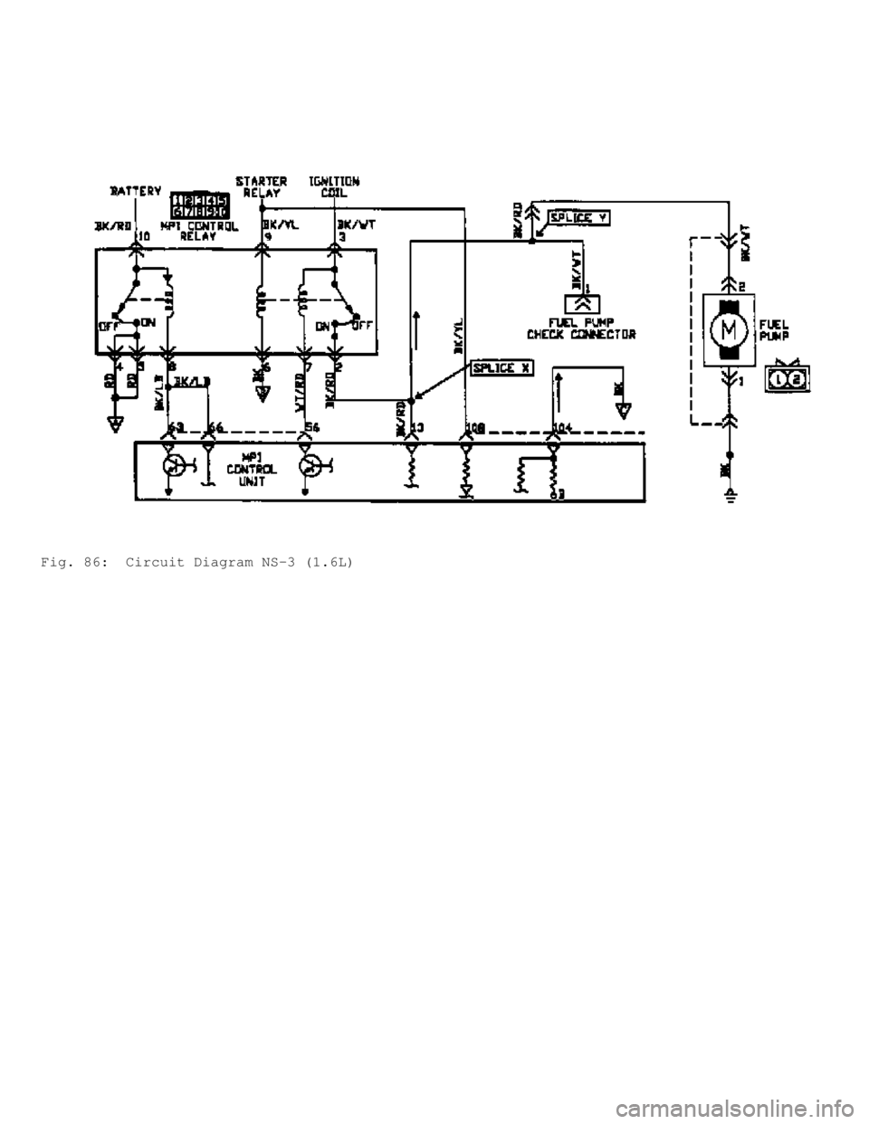 MITSUBISHI MONTERO 1991  Service Manual Fig. 86:  Circuit Diagram NS-3 (1.6L)                    