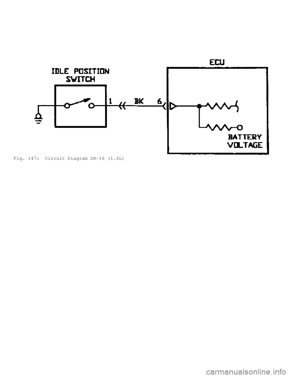 MITSUBISHI MONTERO 1991  Service Manual Fig. 147:  Circuit Diagram DR-16 (1.6L)                