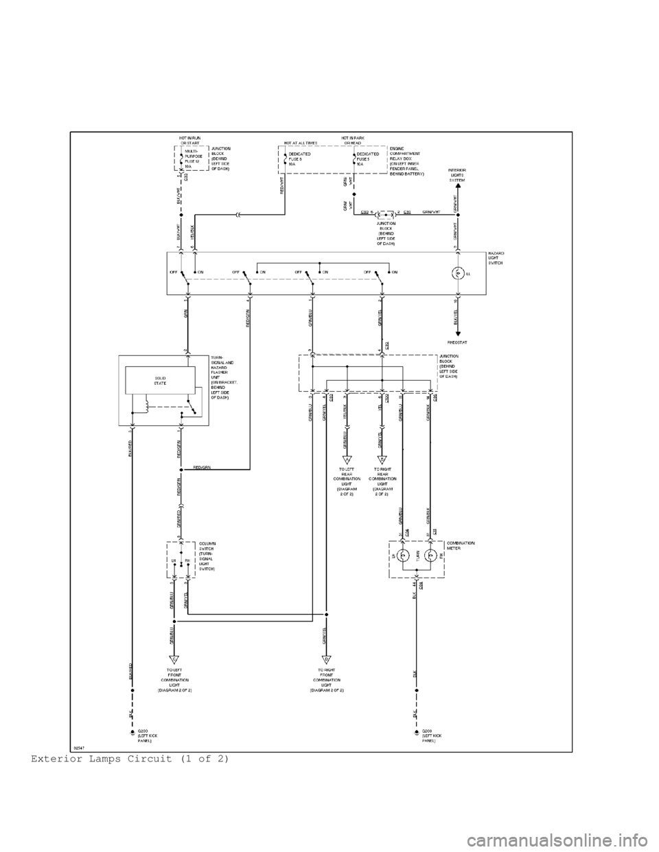 MITSUBISHI MONTERO 1998  Service Manual Exterior Lamps Circuit (1 of 2)                                      