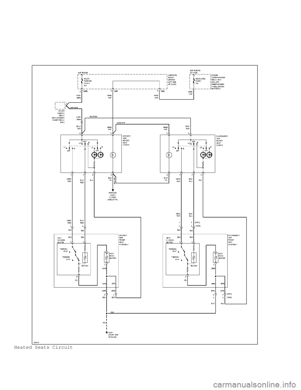 MITSUBISHI MONTERO 1998  Service Manual Heated Seats Circuit                                     