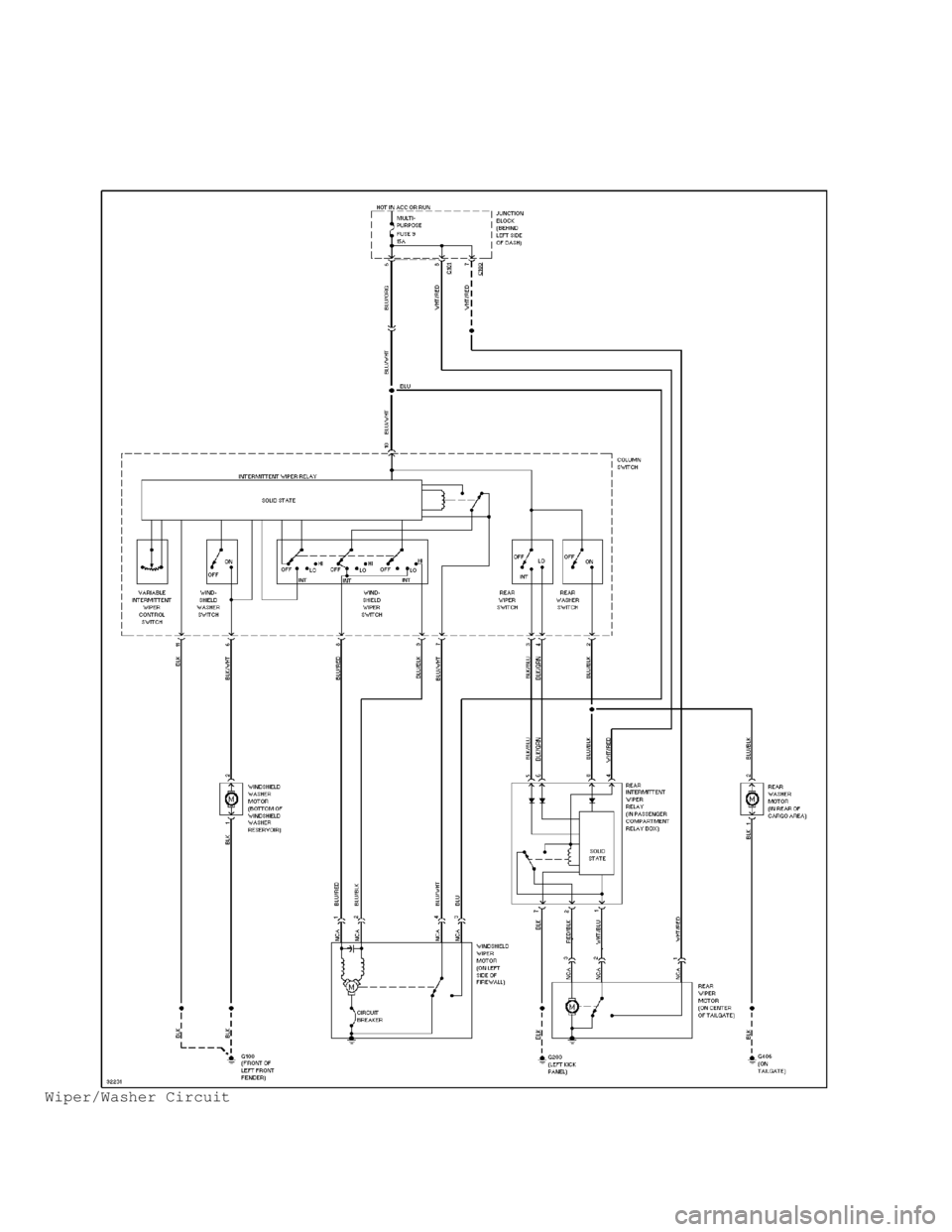 MITSUBISHI MONTERO 1998  Service Manual Wiper/Washer Circuit                                      
