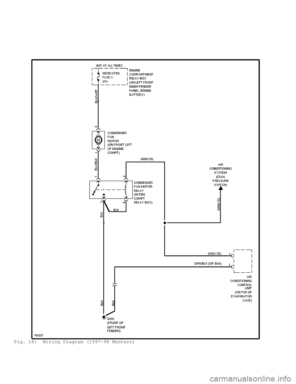 MITSUBISHI MONTERO 1998  Service Manual Fig. 16:  Wiring Diagram (1997-98 Montero)                                       