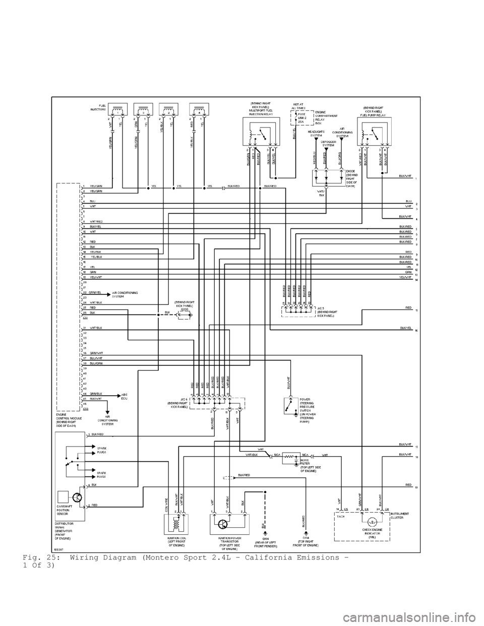 MITSUBISHI MONTERO 1998  Service Manual Fig. 25:  Wiring Diagram (Montero Sport 2.4L - California Emissions -
1 Of 3)                                      