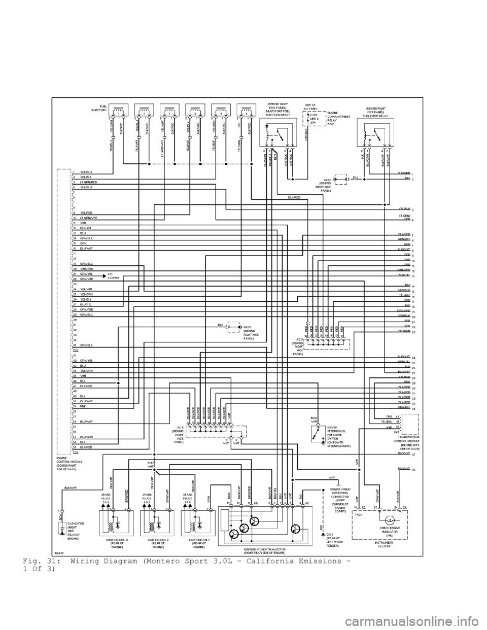 MITSUBISHI MONTERO 1998  Service Manual Fig. 31:  Wiring Diagram (Montero Sport 3.0L - California Emissions -
1 Of 3)                                      