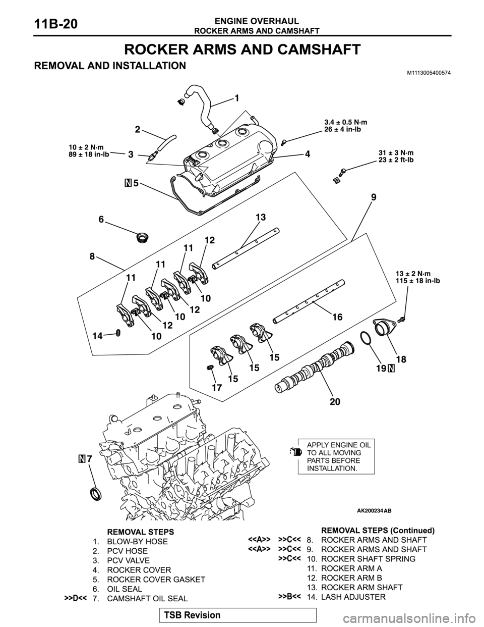 MITSUBISHI MONTERO SPORT 2004  Service Repair Manual APPLY ENGINE OIL
TO ALL MOVING
PARTS BEFORE
INSTALLATION. 