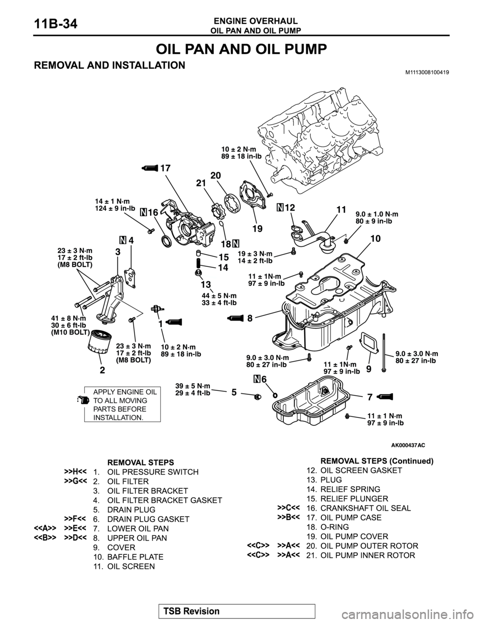MITSUBISHI MONTERO SPORT 2004  Service Repair Manual APPLY ENGINE OIL
TO ALL MOVING
PARTS BEFORE
INSTALLATION. 