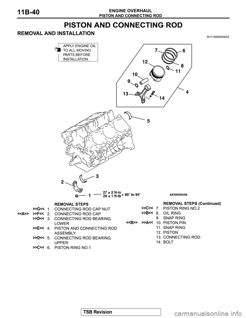 MITSUBISHI MONTERO SPORT 2004  Service Repair Manual APPLY ENGINE OIL
TO ALL MOVING
PARTS BEFORE
INSTALLATION. 