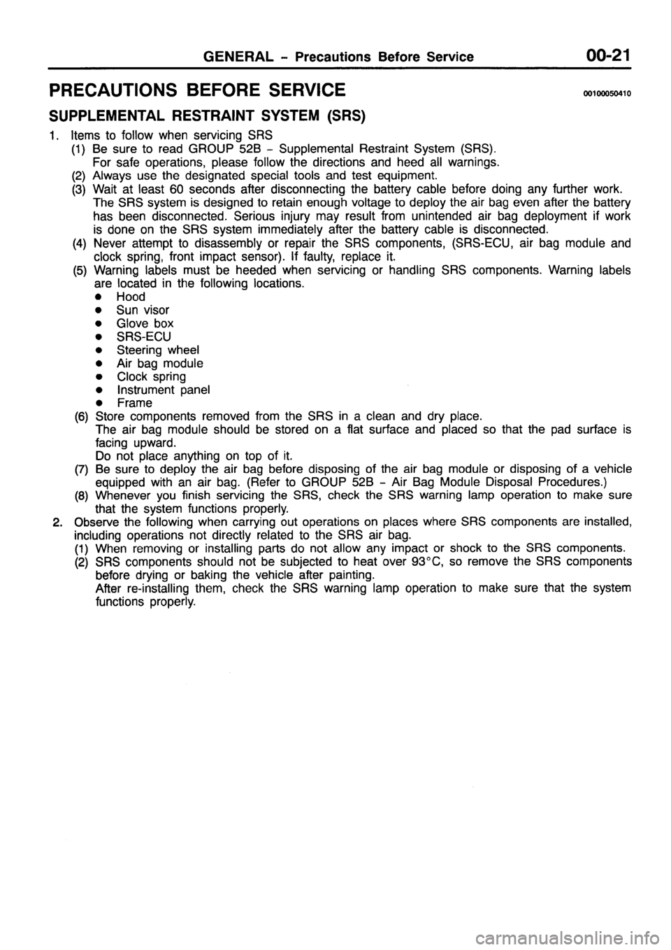 MITSUBISHI PAJERO SPORT 1999  Workshop Manual 