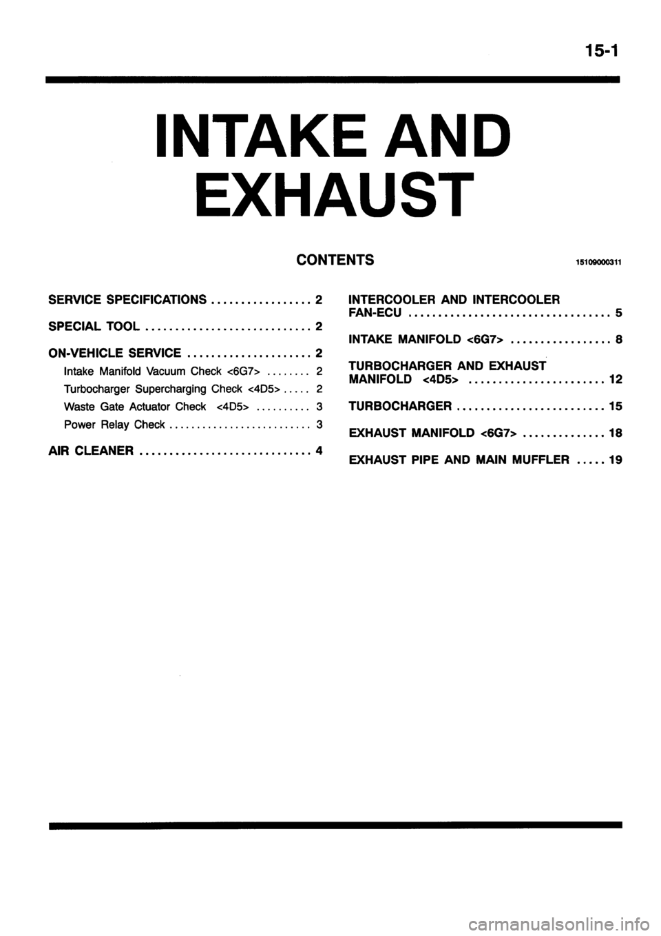 MITSUBISHI PAJERO SPORT 1999  Workshop Manual 