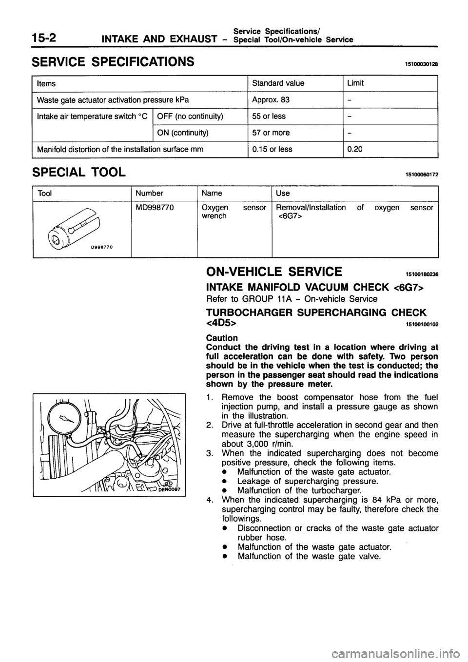 MITSUBISHI PAJERO SPORT 1999  Workshop Manual 