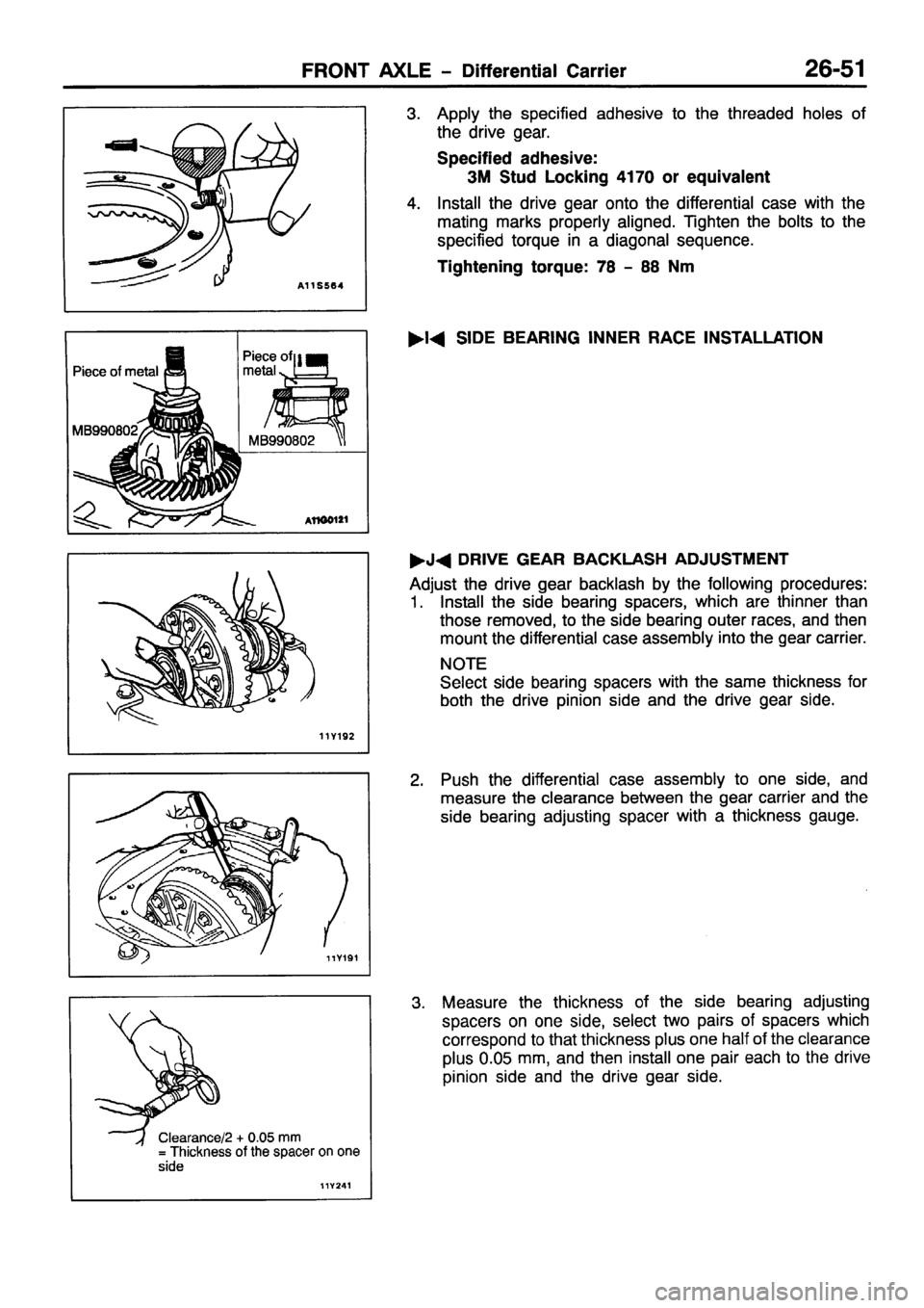 MITSUBISHI PAJERO SPORT 1999  Workshop Manual 