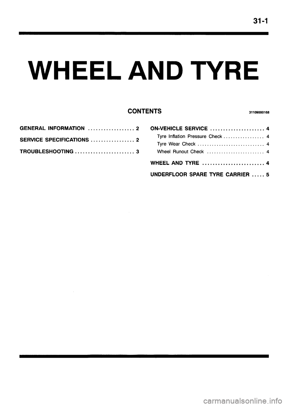 MITSUBISHI PAJERO SPORT 1999  Workshop Manual 