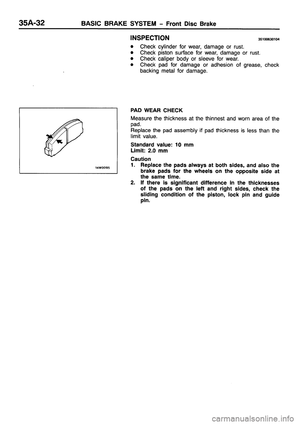 MITSUBISHI PAJERO SPORT 1999  Workshop Manual 