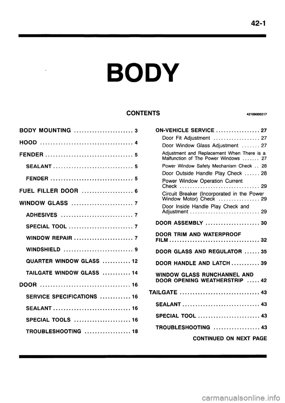 MITSUBISHI PAJERO SPORT 1999  Workshop Manual 