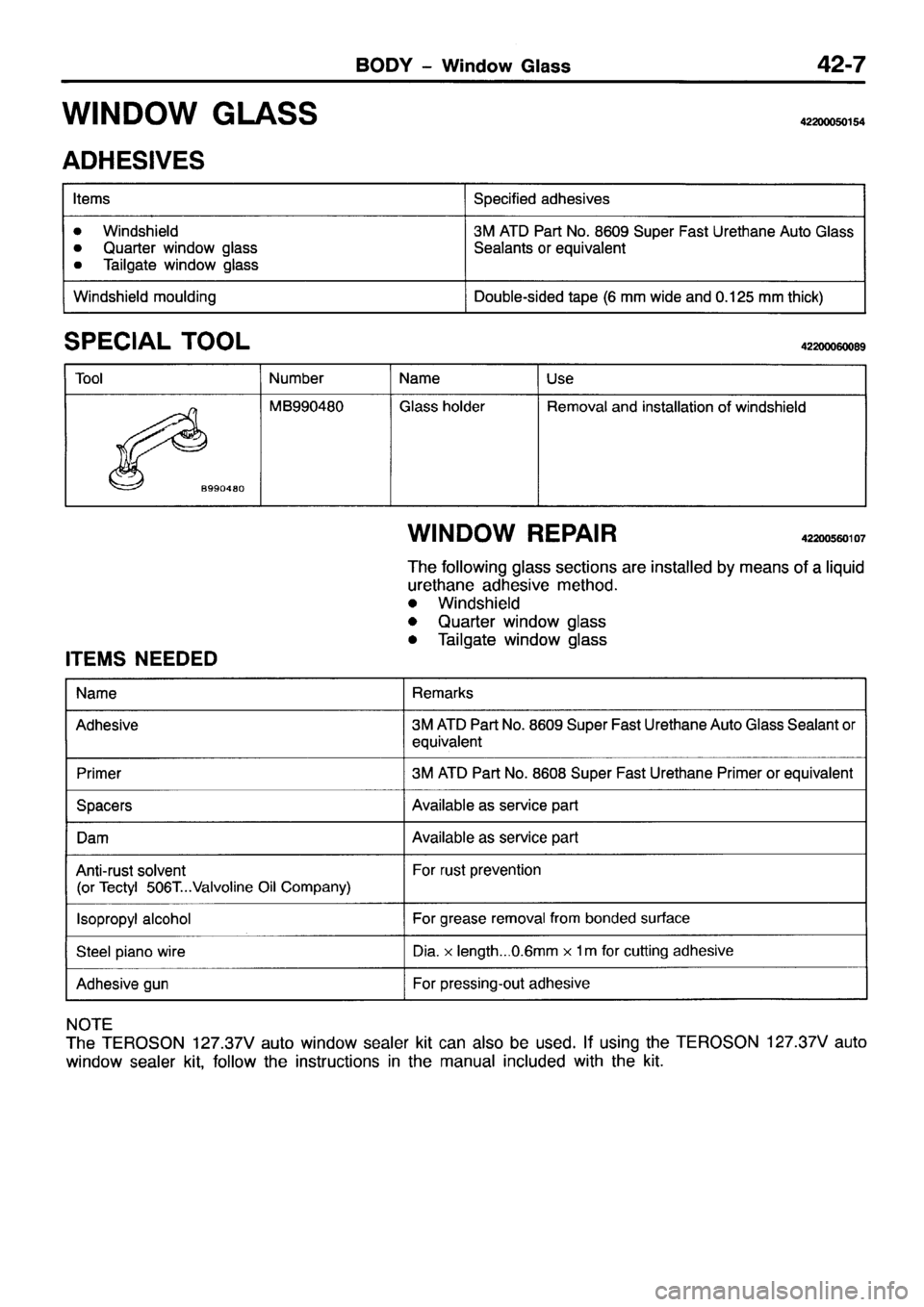 MITSUBISHI PAJERO SPORT 1999  Workshop Manual 
