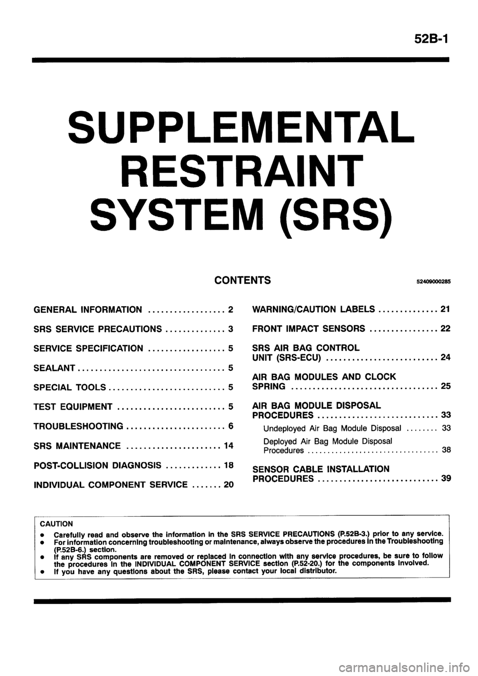 MITSUBISHI PAJERO SPORT 1999  Workshop Manual 